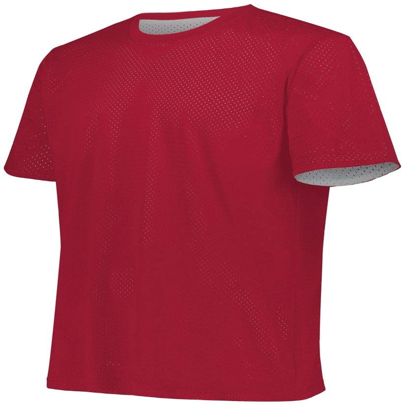 Augusta Sportswear Youth Short Sleeve Mesh Reversible Jersey L Scarlet/White