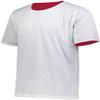 Augusta Sportswear Youth Short Sleeve Mesh Reversible Jersey L Scarlet/White view 2