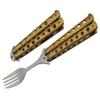 SZCO Supplies 9 Gold Finished Butterfly-Open Style Travel/Camping Fork (211520-GD) view 1