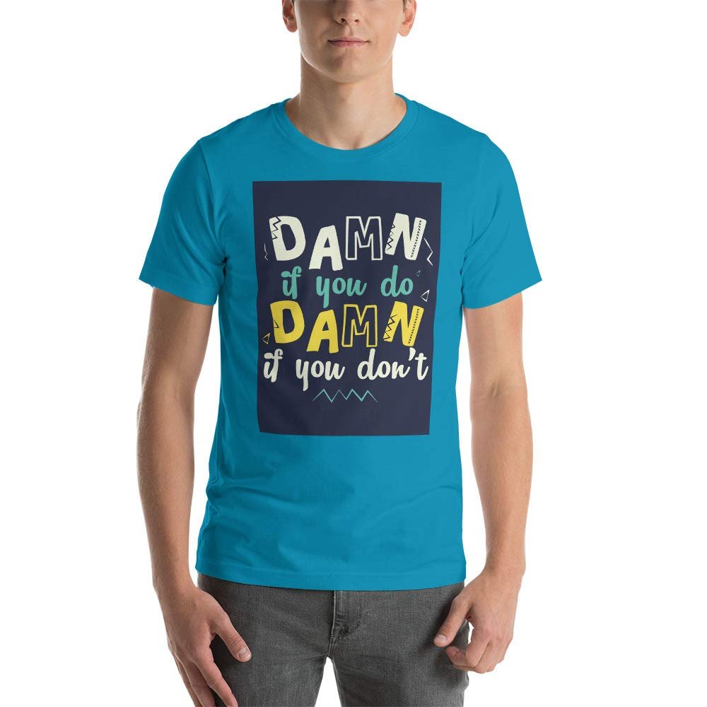 Clap Tees Short-Sleeve Unisex T-Shirt Damn 041823 Aqua