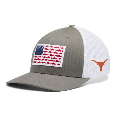 Columbia PFG Mesh Fish Flag Ball Cap, TEX - Titanium, Small/Medium