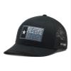 Columbia PFG Flag Mesh Ball Cap-High Crown, Black/Black/Texas Fish, Small/Medium view 1
