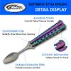 SZCO Supplies Rainbow Butterfly Folding Camping Spoon - 9" Stainless Steel, Travel, Picnic Accessory view 2