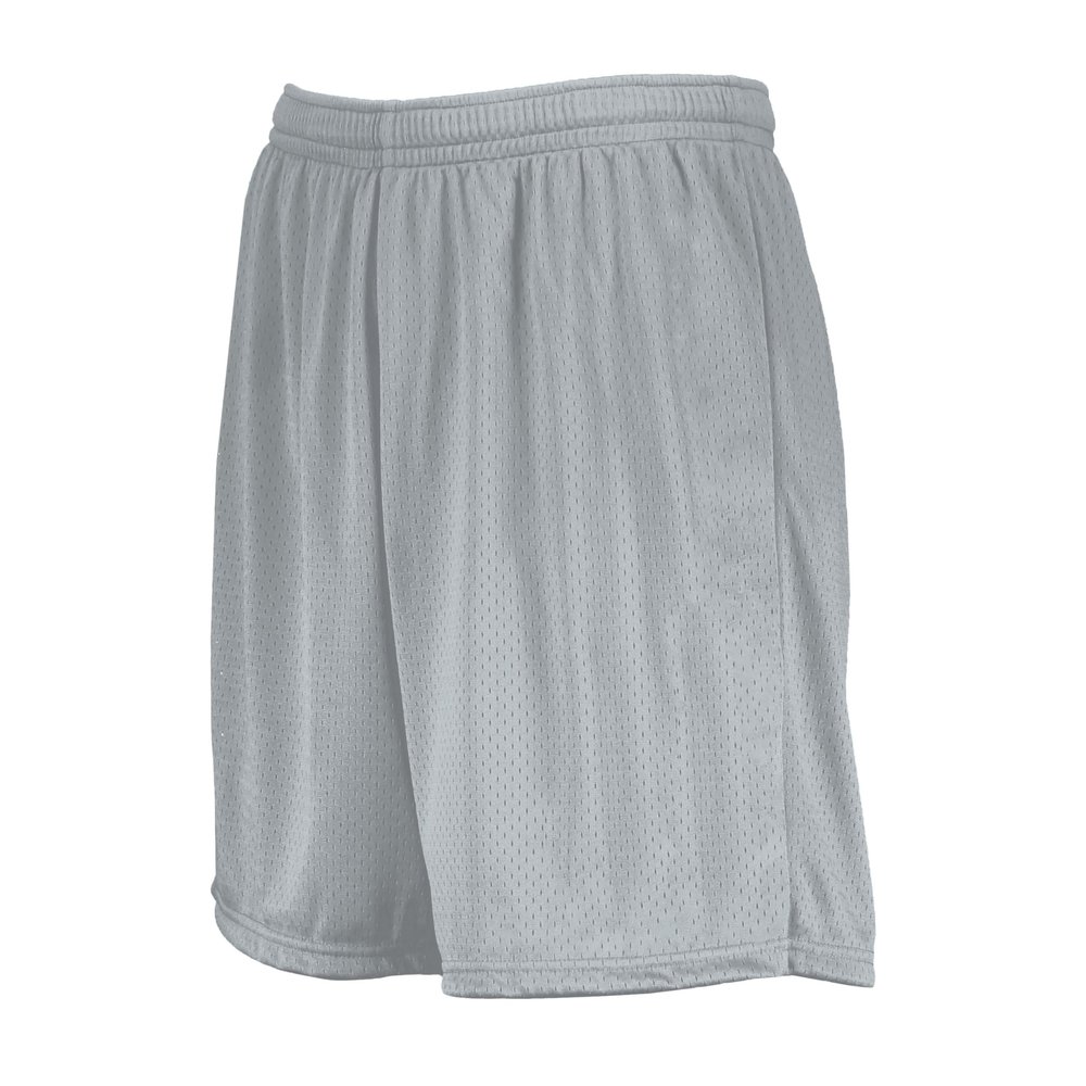 Augusta Sportswear Youth Modified Mesh Shorts, Silver, L