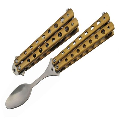 9 Gold Finished Butterfly-Open Style Travel/Camping Spoon