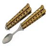 9 Gold Finished Butterfly-Open Style Travel/Camping Spoon view 1