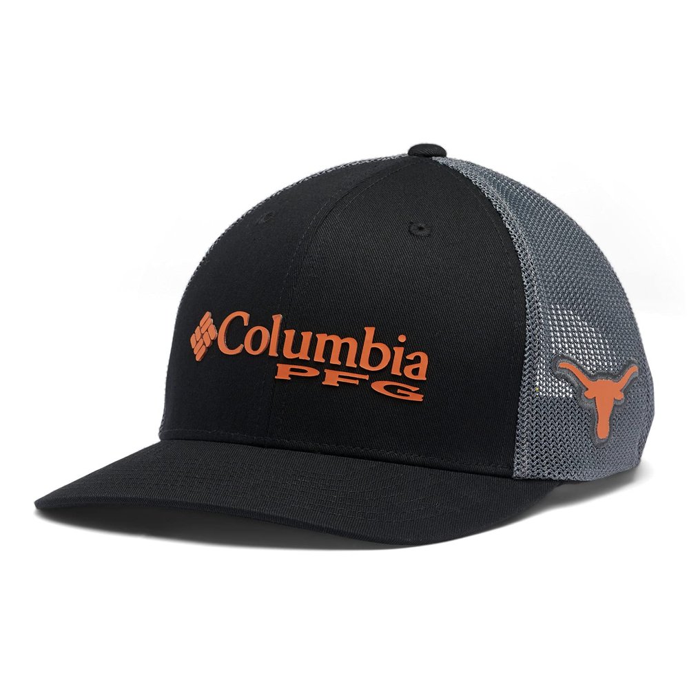 Columbia PFG Mesh Snap Back Ball Cap, TEX - Black/Charcoal, One Size