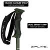 Zipline Blurr 16.0 Graphite Composite Downhill Ski Poles - Lightweight, Freeride All-Mountain, Vibration Dampening (Army Green, 40" in./102 cm) view 2