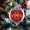 Iowa State Cyclones Bulb with Team Logo Silver Metal Christmas Ornament Gift Tree Decoration view 2