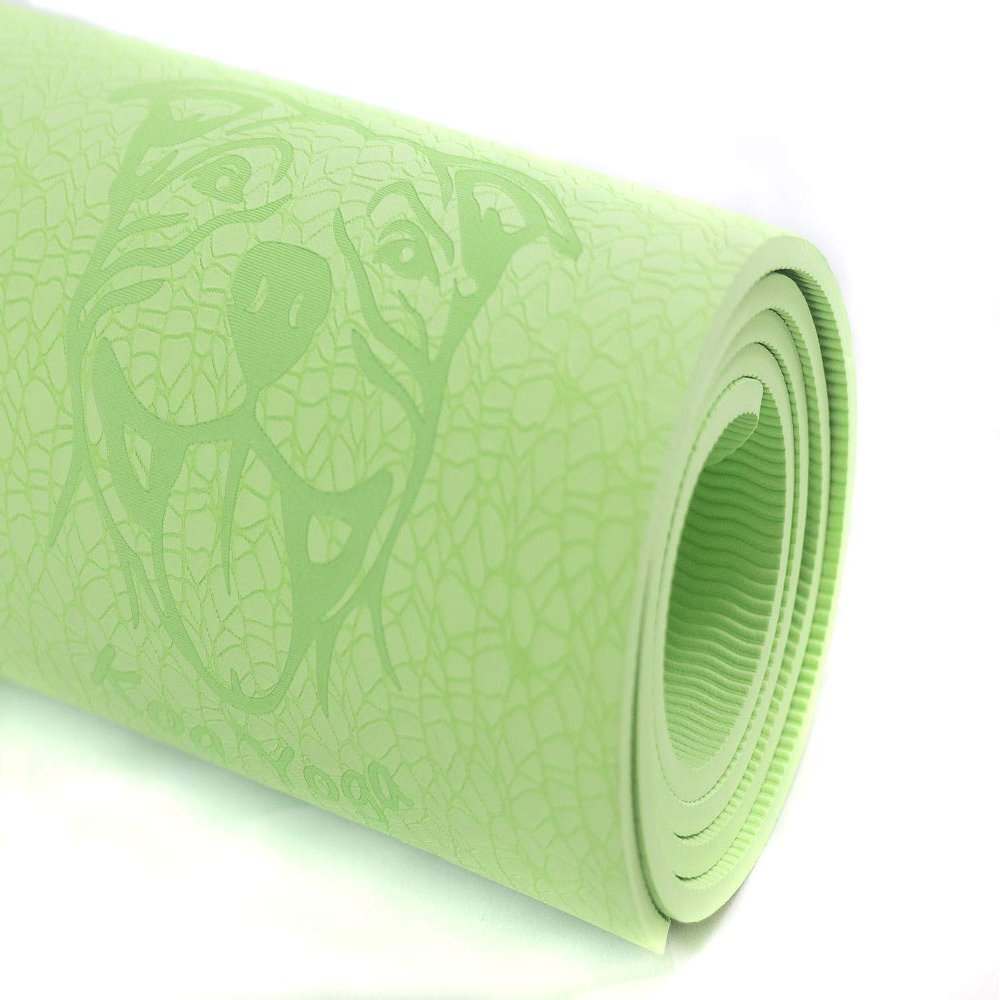 Koa Yoga Mat-Essential Green, Prewrapped for Christmas, Eco-friendly, High Density Padding, Textured Mat with a Donation to Charity with Purchase