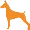 Decaltor Orange Doberman Silhouette Dog Decal Sticker Peel and Stick Sticker Graphic Auto, Wall, Laptop, Cell, Truck Sticker for Windows, Cars, Trucks view 1