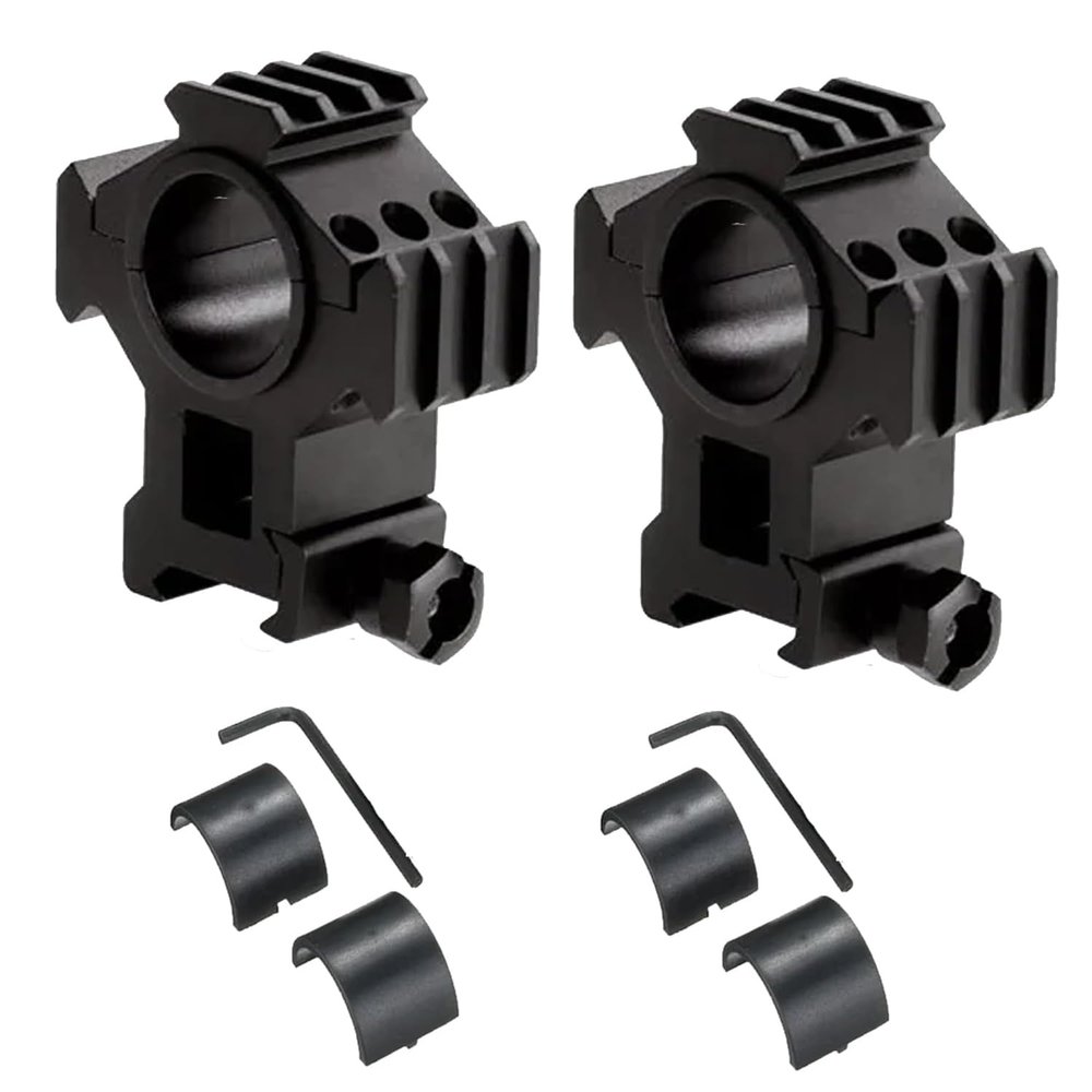 360 TACTICAL Triple Rail Weaver Picatinny Scope Mount Scope Ring Flashlight Mount (Pack of 2)