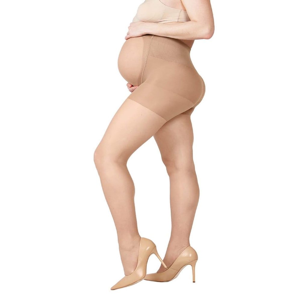 MeMoi Women's Light Support Maternity Tights with Extra Large Waist Nude Large/X-Large
