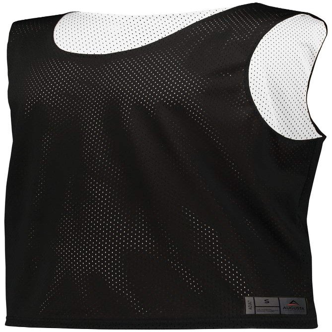 Augusta Sportswear Youth Mesh Reversible Pinnie Xs Black/White