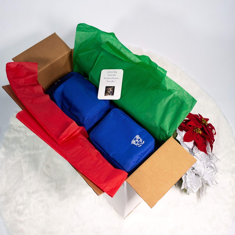 Koa Yoga Carry All Kit-Blue, Prewrapped for Christmas, Eco-Friendly, High Density Padding & Textured Mat with All Accessories. Donation to Charity with Purchase