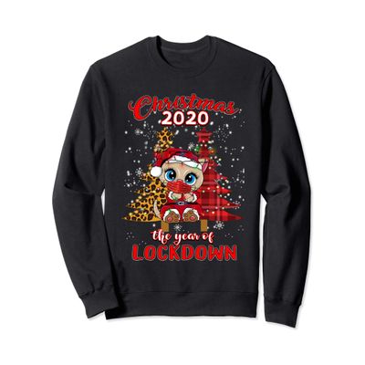 2020 Christmas Quarantine Shirt Santa Cat Year Of Lockdown Sweatshirt