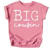 Big Cousin T-Shirts for Toddler and Youth Fun Family Outfits White on Mauve Shirt Youth Small view 1