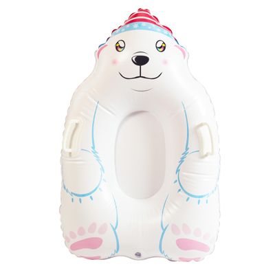 SNOWCANDY Animal Inflatable Snow Sled, Multiple Animal Styles (SnowCandy Polar Bear Snow Sled 37" Inflatable Polar Bear)