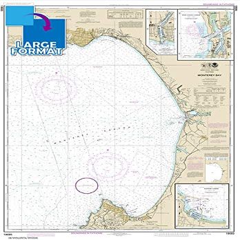 Paradise Cay Publications, Inc. Large Format NOAA Chart 18685: Monterey Bay;Monterey Harbor;Moss Landing Harbor;Santa Cruz Small Craft Harbor