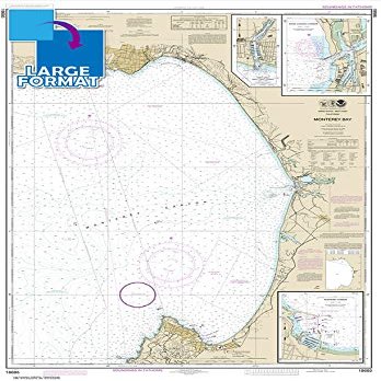 Paradise Cay Publications, Inc. Large Format NOAA Chart 18685: Monterey Bay;Monterey Harbor;Moss Landing Harbor;Santa Cruz Small Craft Harbor