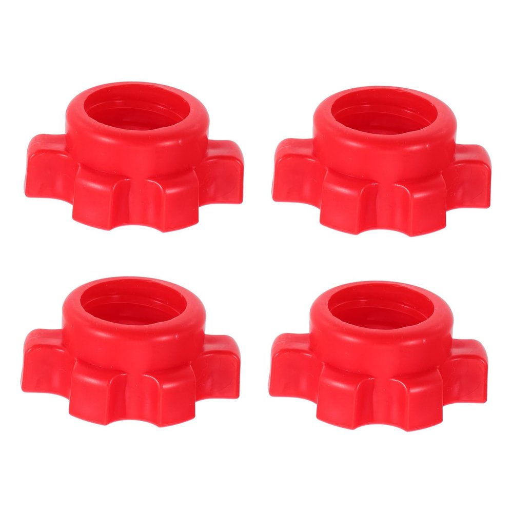 VICASKY 4Pcs - Collars Plastic Anti-Slip Standard Barbell Exercise Collars Nut Screw Clamps for Dumbell Weight Lifting Fitness Accessorie Red