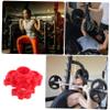 VICASKY 4Pcs - Collars Plastic Anti-Slip Standard Barbell Exercise Collars Nut Screw Clamps for Dumbell Weight Lifting Fitness Accessorie Red view 3