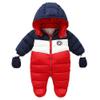 Bestgift Unisex Baby Winter Snowsuit Toddler Hoodied Footie Romper Outwear Coat Navy-red 6-9 Months view 1