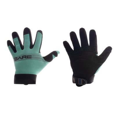 Bare 2mm Tropic Pro Five Finger Quality Scuba Diving Gloves-Aqua-X-Small
