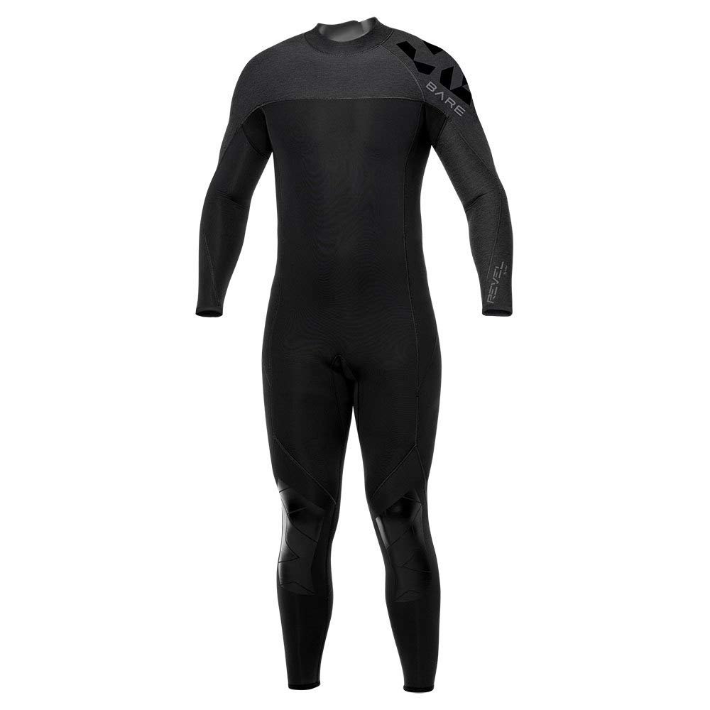 BARE 7MM Revel Men's Full Wetsuit | Combines Comfort and Flexibility | Made from a Blend of Neoprene and Laminate | Designed for All Watersports Including Scuba Diving and Snorkeling | Grey - XLS