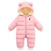 Bestgift Unisex Baby Hooded Winter Snowsuit Infant Warm Puffer Romper Pink 9-12 Months view 1
