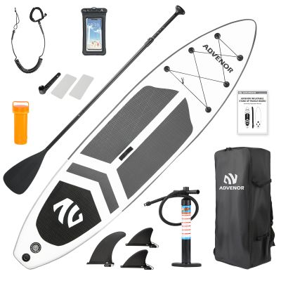 ADVENOR Paddle Board 11'x33 x6 Extra Wide Inflatable Stand Up Paddle Board with Hand Pump,Leash, Adjustable Paddle For Basic Version, Extra Kayak Paddle Kayak Seat 2 Fishing Mounts For Fishing Version