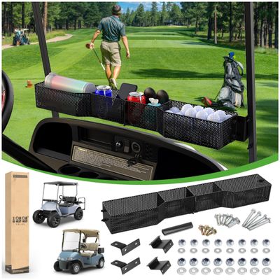 10L0L Golf Cart Front Inner Basket EZGO - Heavy-Duty Organizer for Accessories and Storage - Premium Quality Golf Cart Dash Storage for EZGO TXT & RXV Freedom Valor