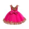 OBEEII Baby Girl Dress Flower Christening Baptism Gown Formal Party Special Occasion Dresses for Toddler Infant Hot Pink 2-3T view 2
