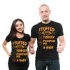 Silk Road Tees Maternity Thanksgiving Pregnancy Announcement Couple Expecting mom dad Tshirts Men Small - Women Small Black view 1