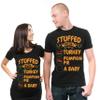 Silk Road Tees Maternity Thanksgiving Pregnancy Announcement Couple Expecting mom dad Tshirts Men Small - Women Small Black view 2