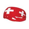 Swiss Flag Print Workout Headbands, Sports Outdoors Sweatbands for Men Women, for Running Cycling Yoga view 1
