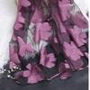 AMOYER 1pc Women Ladies Elegant Lace Tassel Long Scarf Flora Flower Organza Scarf Lightweight Soft Long Shawl Thin view 3