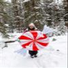 SnowCandy  Inflatable Heavy-Duty Snow Tubes Collection, Durable Cold-Resistant Winter Sledding Tubes for Kids & Adults (Multiple Styles Available) (42" Peppermint Snow Tube) view 2