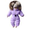 Bestgift Unisex Baby Infant Toddler Winter Snowsuits Romper Hooded Jumpsuit Jacket Violet 6-9 months