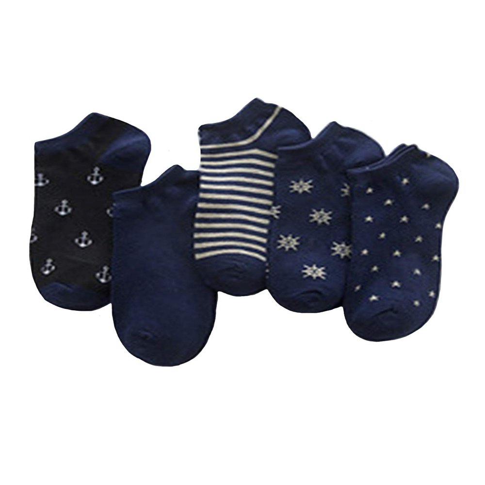 Jueshanzj Men's Dress Socks Cotton Fashion Classic Breathable Socks ankle socks stripe1 5 pairs One Size