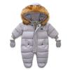 Bestgift Unisex Baby Winter Snowsuit Toddler Hoodied Footie Romper Outwear Coat Gray 9-12 Months view 1