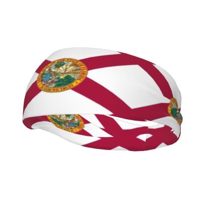 Florida State Flag Print Workout Headbands, Sports Outdoors Sweatbands for Men Women, for Running Cycling Yoga