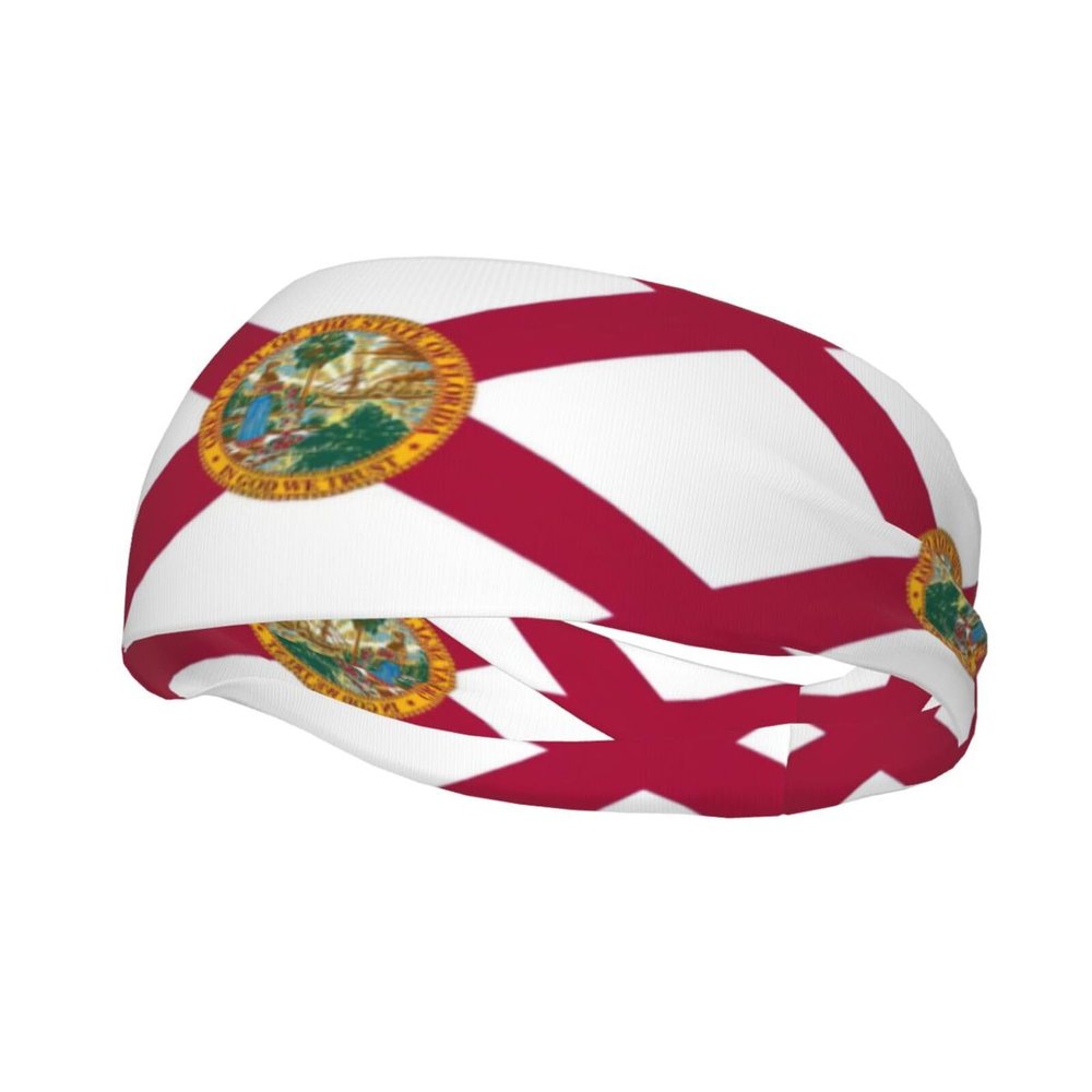 Florida State Flag Print Workout Headbands, Sports Outdoors Sweatbands for Men Women, for Running Cycling Yoga