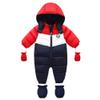 Bestgift Unisex Baby Winter Snowsuit Toddler Hoodied Footie Romper Outwear Coat Red-Navy 9-12 Months view 1