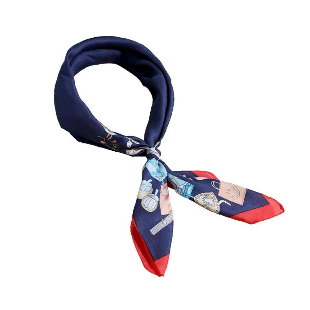 1pc Fashion Women's Headscarfs Square Flight Attendant Scarf Feeling Formal Print Neckerchief Hair Ties Handbag Charms Gift