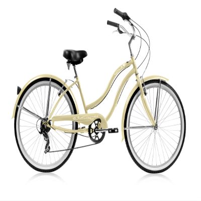 MICARGI Pantera 7 Speed Cruiser Bicycle,26 Inch Adult Complete Cruiser Commuting Bikes (Vanilla)