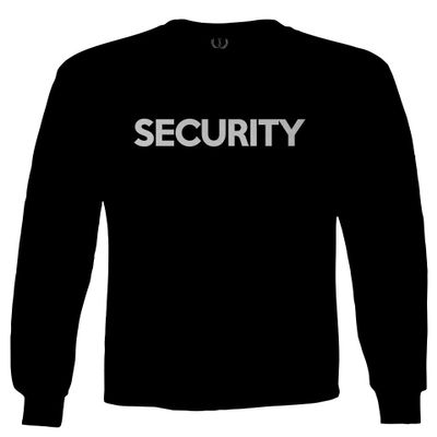 VICES AND VIRTUESS 0331. Security Graphic Event Staff Work Uniform Concert Crew Guard Men's Long Sleeve t Shirt (Black, Medium)