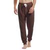 AMY COULEE Men's Casual Loose Fit Cotton Athletic Joggers Sweatpants (Brown, L) view 1