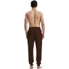 AMY COULEE Men's Casual Loose Fit Cotton Athletic Joggers Sweatpants (Brown, L) view 2