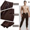 AMY COULEE Men's Casual Loose Fit Cotton Athletic Joggers Sweatpants (Brown, L) view 3